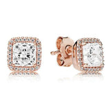 925 Silver Beaded Circle Stud Earrings for Women