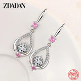925 Silver Crystal Water Drop Earrings Party Jewelry Gift