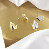 Sterling Silver Uneven Stud Earrings Women Lady Jewelry