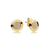 ED4 Double Hoop Earrings Sparkling Diamond Circle Girl Jewelry