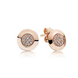 ED4 Double Hoop Earrings Sparkling Diamond Circle Girl Jewelry