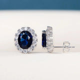 Cellacity Sapphire Women Stub Earrings 10mm Zircon Gemstone