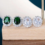Cellacity Sapphire Women Stub Earrings 10mm Zircon Gemstone