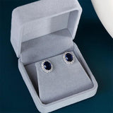 Cellacity Sapphire Women Stub Earrings 10mm Zircon Gemstone