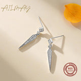 925 Silver Geometric Shape CZ Stud Earrings Wedding Jewelry