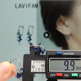 Crystal Stars Huggie Hoops Earrings 925 Sterling Silver Women Girls Ear Jewelry
