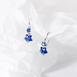 Crystal Stars Huggie Hoops Earrings 925 Sterling Silver Women Girls Ear Jewelry