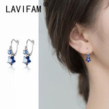 Crystal Stars Huggie Hoops Earrings 925 Sterling Silver Women Girls Ear Jewelry