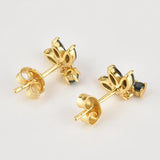 925 Silver Zircon Turquoise Stud Earrings Crystal Piercing