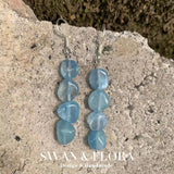 Aquamarine Quartz 925 Silver Earrings Women Jewelry Gift