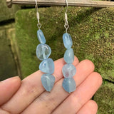 Aquamarine Quartz 925 Silver Earrings Women Jewelry Gift