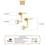TrustDavis 925 Silver Pearl Stud Earrings Wedding Jewelry DF160