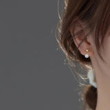 TrustDavis 925 Silver Pearl Stud Earrings Wedding Jewelry DF160