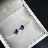 Natural Sri Lankan Sapphire Stud Earrings 3x5MM