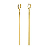 925 Silver Minimalist Loop Earrings with Bling Chain Tassel Drop