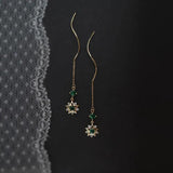 Emerald Gem Star Earrings Retro Palace Diamond Jewelry