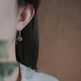 Emerald Gem Star Earrings Retro Palace Diamond Jewelry