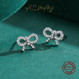 925 Silver CZ Bowknot Earrings for Women, Gift