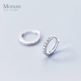 925 Sterling Silver CZ Tiny Hoop Earrings Classic Fine Jewelry