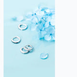 925 Sterling Silver CZ Tiny Hoop Earrings Classic Fine Jewelry