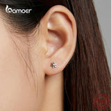 925 Silver Snowflake Ear Studs for Women Romantic Dating Earrings