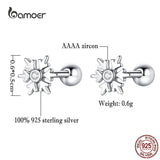 925 Silver Snowflake Ear Studs for Women Romantic Dating Earrings