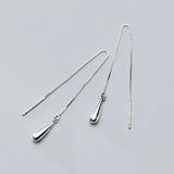925 Silver Water Drop Tassel Ear Line Earring