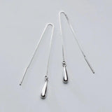 925 Silver Water Drop Tassel Ear Line Earring