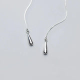 925 Silver Water Drop Tassel Ear Line Earring
