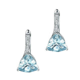 925 Silver Zircon Aquamarine Drop Earrings Wedding