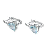 925 Silver Zircon Aquamarine Drop Earrings Wedding