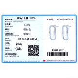 925 Silver Rectangle CZ Stud Earrings, Women Party Jewelry