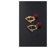 Drop-shaped Cut Face Craft Earrings Retro Charm Silver Jewelry