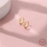 925 Sterling Silver 14k Plated Stud Earrings Zircon Flower Star Earrings