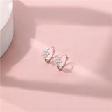 925 Sterling Silver 14k Plated Stud Earrings Zircon Flower Star Earrings