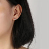 925 Sterling Silver 14k Plated Stud Earrings Zircon Flower Star Earrings