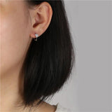 925 Sterling Silver 14k Plated Stud Earrings Zircon Flower Star Earrings