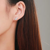 925 Silver Angel Wings Zircon Stud Earrings Wedding Jewelry