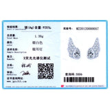 925 Silver Angel Wings Zircon Stud Earrings Wedding Jewelry