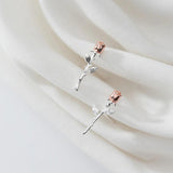 Rose Flower Stud Earring 925 Sterling Silver Women Ear Pin Jewelry