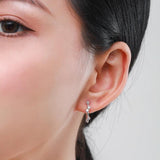 925 Silver Zircon Stud Earrings Women Minimalist Jewelry