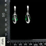 925 Silver Green Cubic Zirconia Crystal Earrings for Women