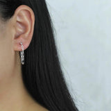 Trustdavis 925 Silver Chain Links Stud Earrings Wedding Jewelry