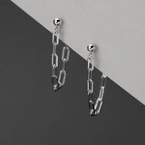 Trustdavis 925 Silver Chain Links Stud Earrings Wedding Jewelry