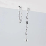 Trustdavis 925 Silver Chain Links Stud Earrings Wedding Jewelry