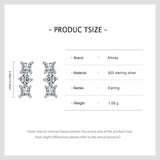 925 Silver Square & Circle Zircon Stud Earrings