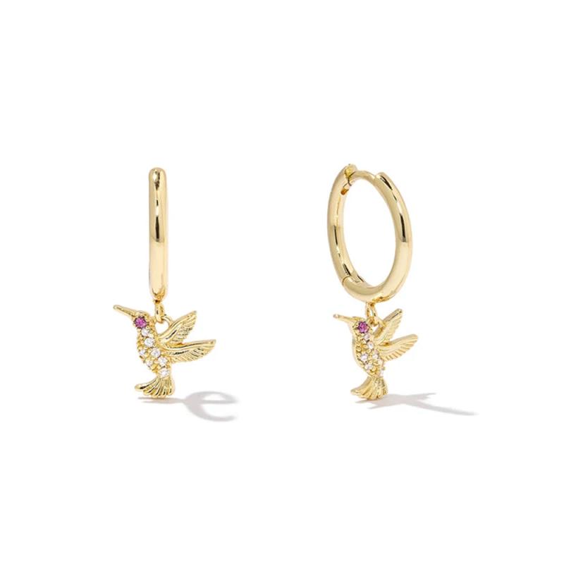 925 Silver Leopard Crystal Hoop Earrings Women Wedding Jewelry