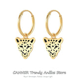 925 Silver Leopard Crystal Hoop Earrings Women Wedding Jewelry