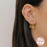 925 Silver Leopard Crystal Hoop Earrings Women Wedding Jewelry
