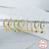 925 Silver Leopard Crystal Hoop Earrings Women Wedding Jewelry